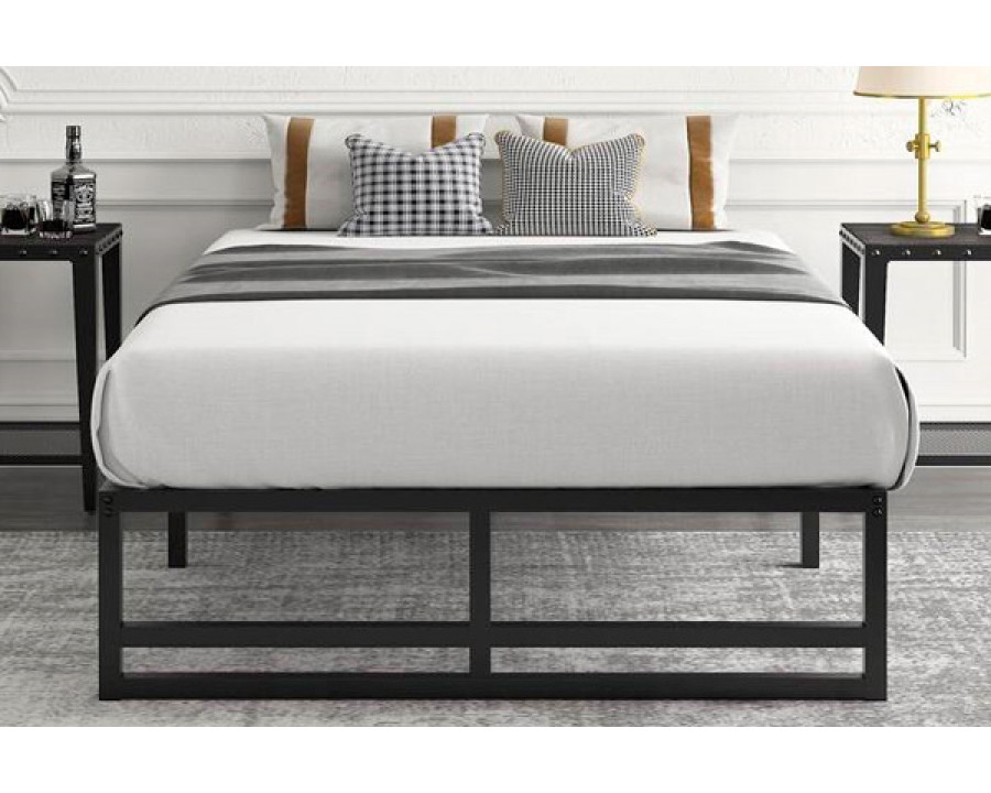 FaFurn Full Size Platform Bed with Under-Bed Storage Space - Black, Metal