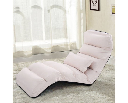 FaFurn™ Lounger Chair with Pillow - Beige, Faux Suede