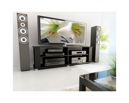 FaFurn - Modern TV Stand in Black, Wood