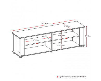 FaFurn - Modern TV Stand in Black, Wood