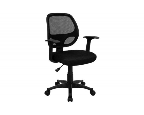 FaFurn - Black Mesh Mid-Back Office Chair