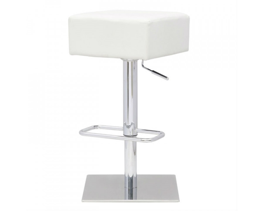 FaFurn - Set of 2 Modern Swivel Barstools Set with Faux Leather Seat in White