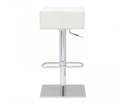 FaFurn - Set of 2 Modern Swivel Barstools Set with Faux Leather Seat in White