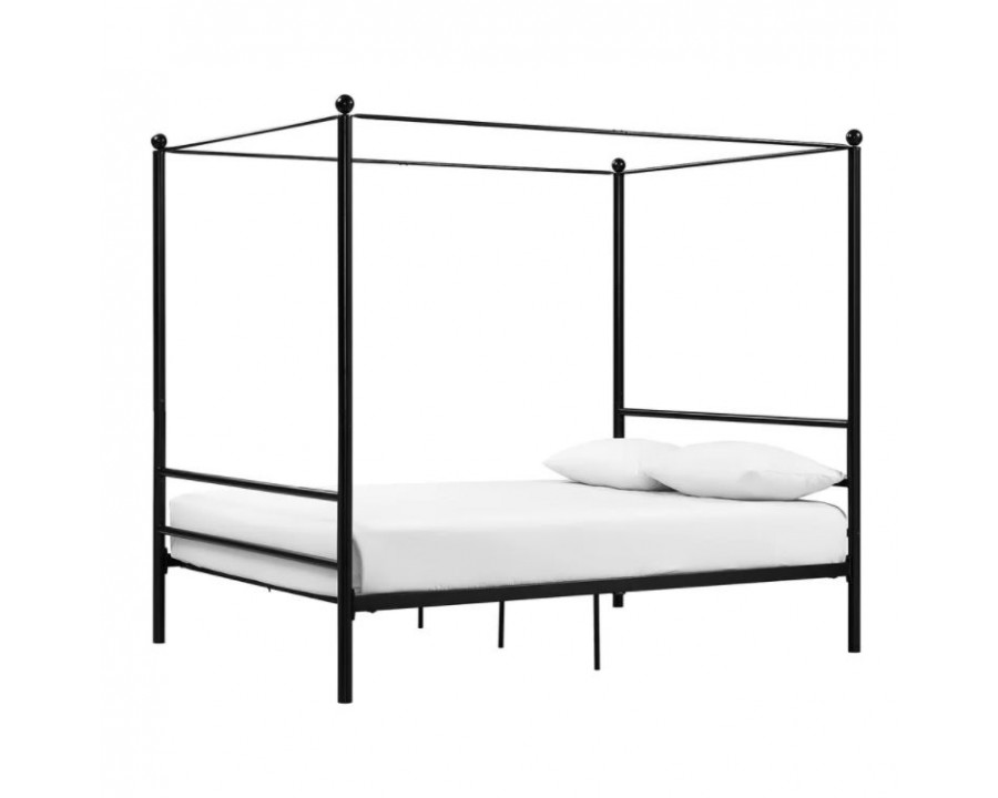 FaFurn - Full Size Canopy Bed Frame in Black, Metal