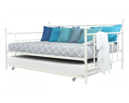 FaFurn - Metal Daybed with Twin Roll-Out Trundle Bed