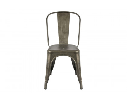 FaFurn - Stackable Modern Cafe Bistro Dining Side Chair in Gun Metal Finish (Set of 4)