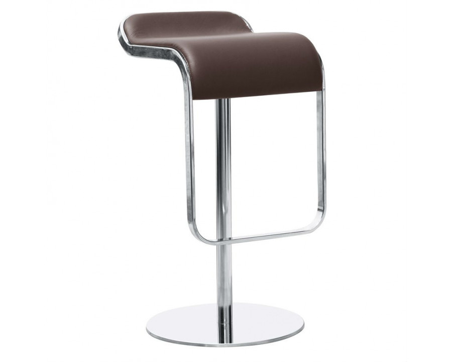 FaFurn - Barstool with Leather Seat in Brown