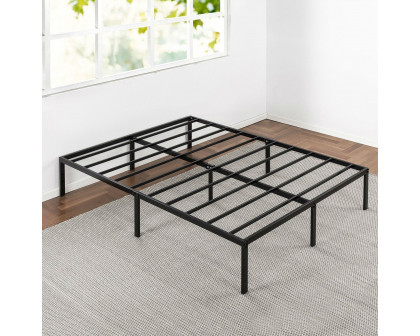 FaFurn - Full Size Platform Bed Frame with Headboard Attachment Slots in Black, Metal