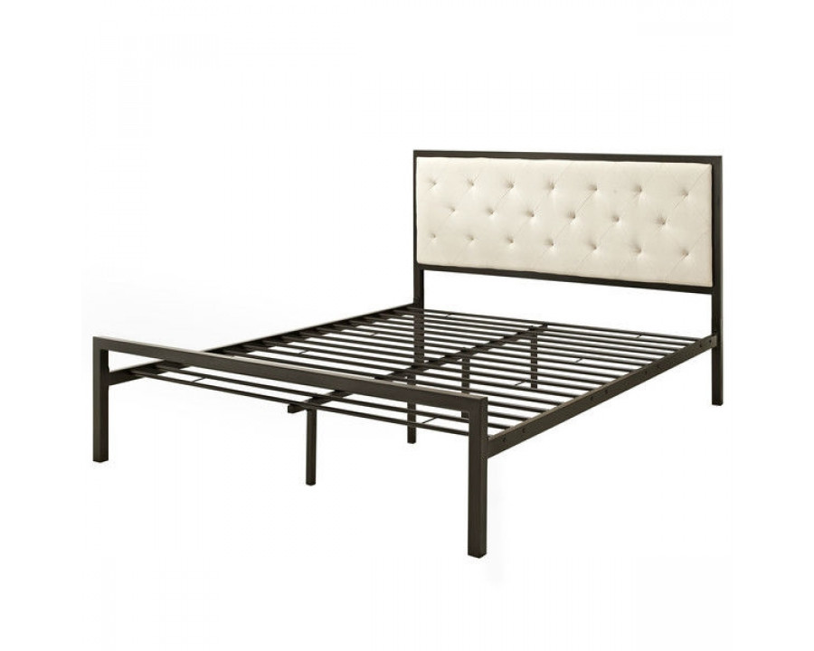 FaFurn - Platform Bed with Button Tufted Headboard