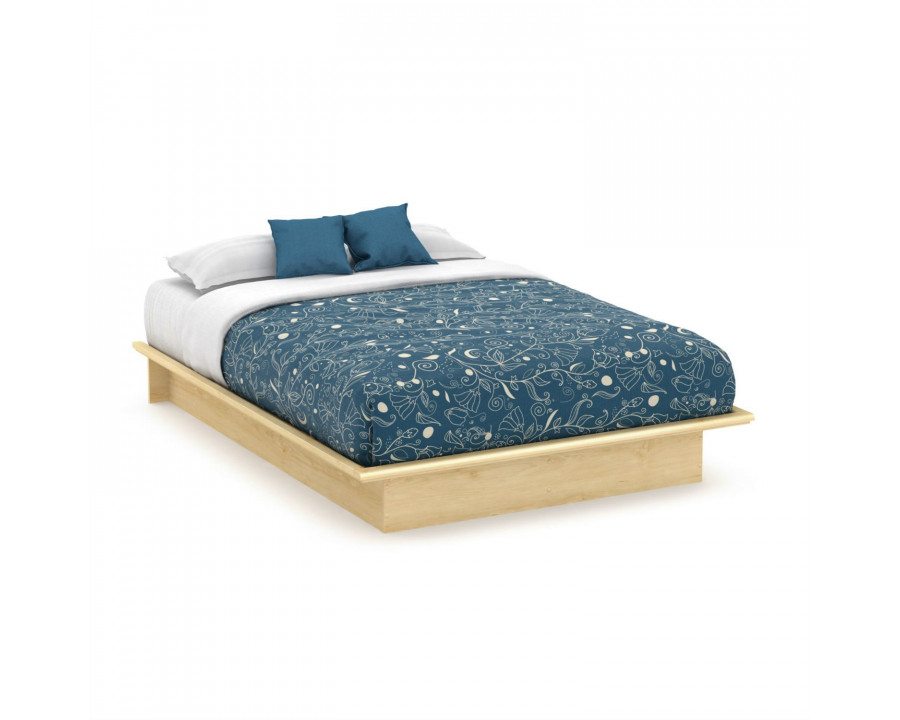 FaFurn - Modern Full Size Platform Bed Frame in Natural Maple