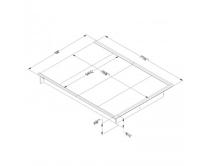 FaFurn - Modern Full Size Platform Bed Frame in Natural Maple