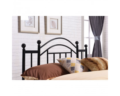 FaFurn - Full Size Platform Bed Frame with Metal Slats and Headboard in Black, Metal