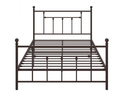 FaFurn - Full Size Platform Bed Frame with Headboard and Footboard in Bronze, Metal