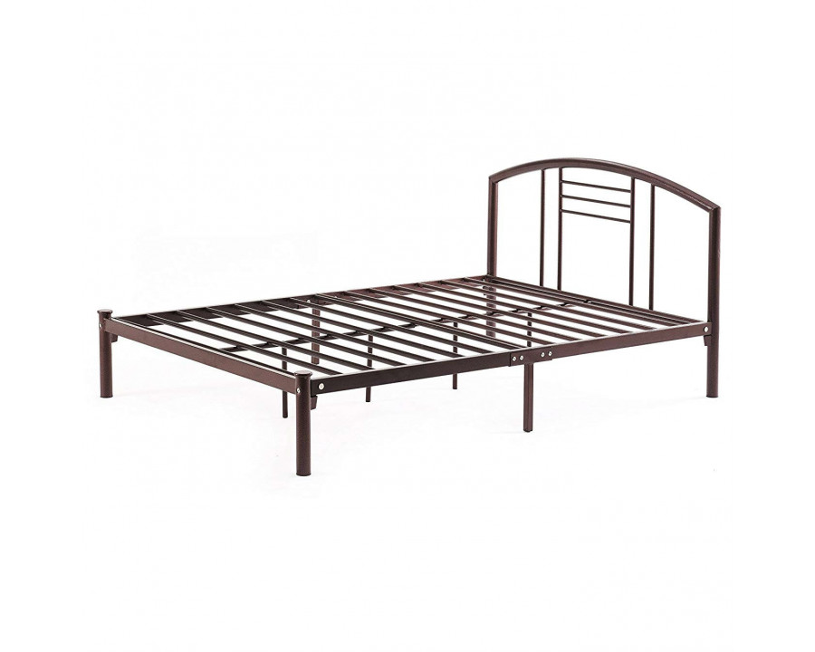 FaFurn - Full Size Bed Frame with Headboard in Bronze, Metal