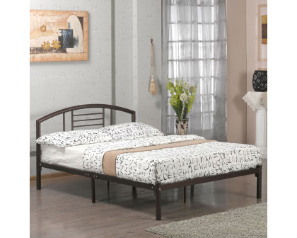 FaFurn - Full Size Bed Frame with Headboard in Bronze, Metal