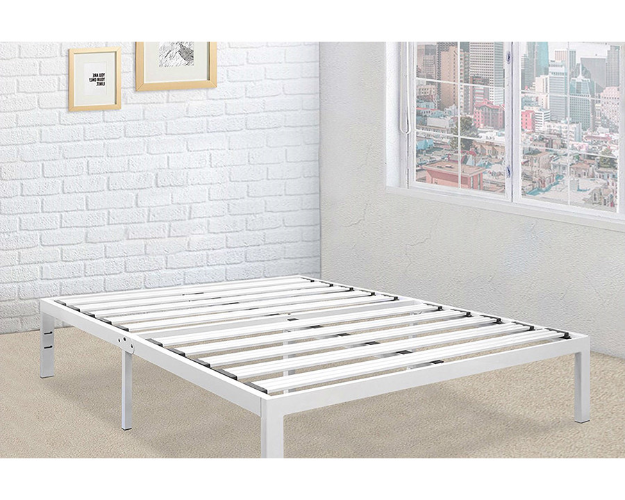 FaFurn - Full Size Heavy Duty Metal Platform Bed Frame in White