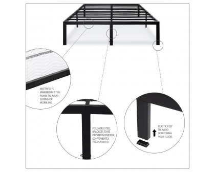 FaFurn - Full Size Platform Bed Frame in Metal