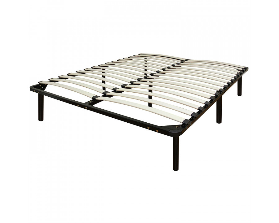 FaFurn - Full Size Platform Bed Frame with Wooden Mattress Support Slats in Metal