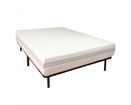 FaFurn - Full Size Platform Bed Frame with Wooden Mattress Support Slats in Metal