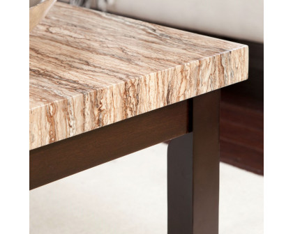 FaFurn™ Coffee Table with Faux Marble Top - Wood