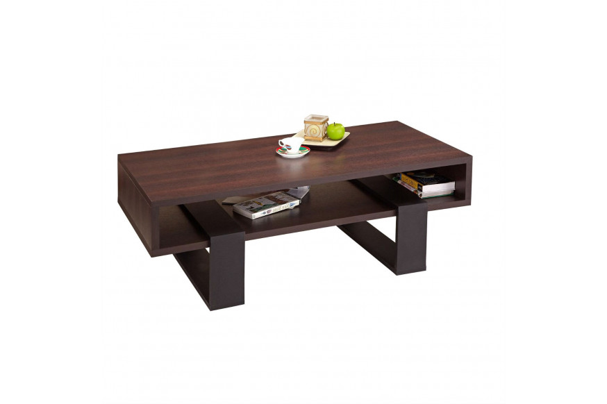 FaFurn™ Modern Coffee Table - Black/Walnut