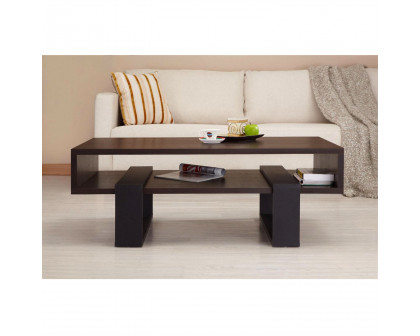 FaFurn™ Modern Coffee Table - Black/Walnut