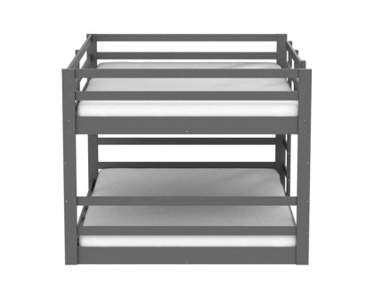 FaFurn - Full Modern Low Profile Bunk Bed in Gray Wood Finish