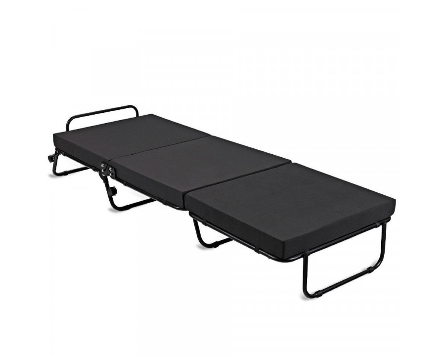 FaFurn - Folding Bed Frame with Mattress and Casters