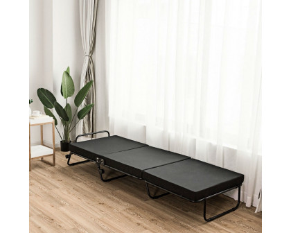 FaFurn - Folding Bed Frame with Mattress and Casters