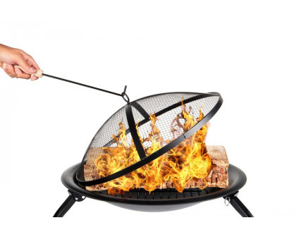 FaFurn 3 Piece Steel Fire Pit Bowl Set with Mesh Cover and Poker