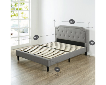 FaFurn - Full Size Platform Bed Frame with Classic Button Tufted Headboard