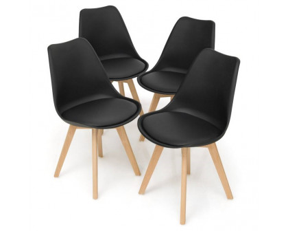 FaFurn - Set of 4 Modern Dining Chairs with Wood Legs