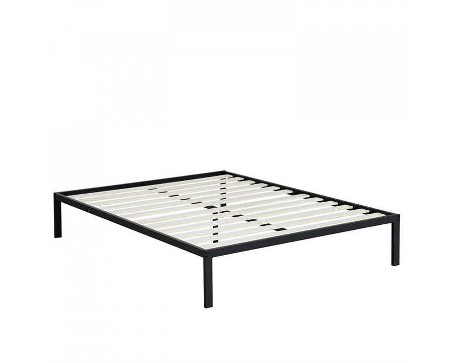 FaFurn - Full Size Platform Bed Frame with Wood Slats in Metal