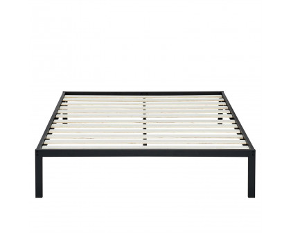 FaFurn - Full Size Platform Bed Frame with Wood Slats in Metal