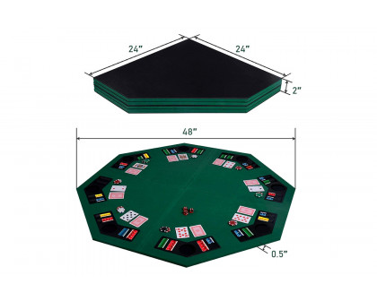 FaFurn - Folding 48-Inch Octagon 8 Player Poker Table Top with Carry Case