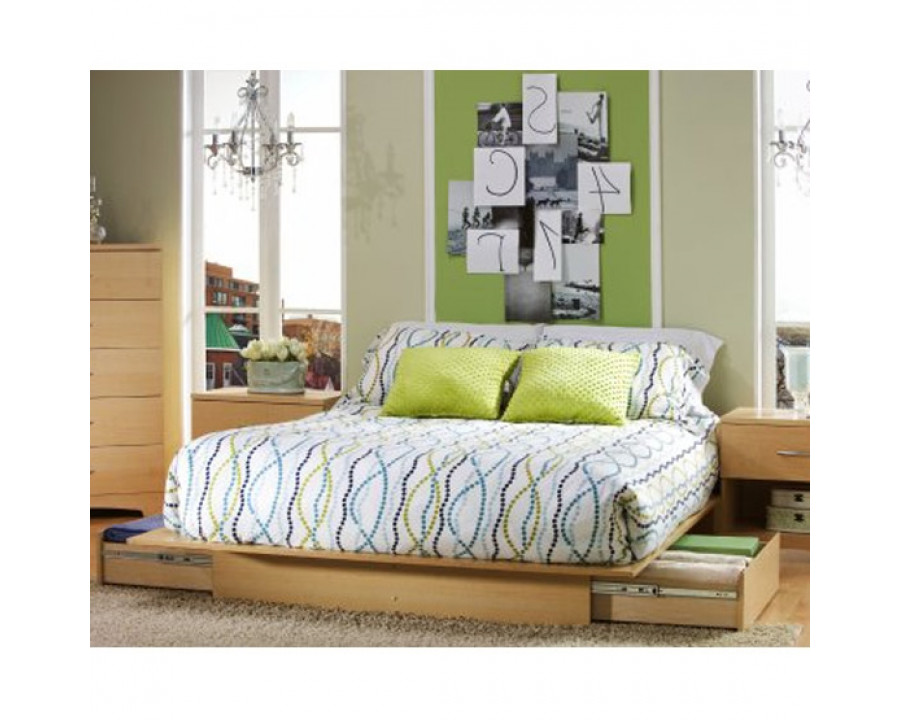 FaFurn - Modern Full/Queen Size Platform Bed Frame in Natural