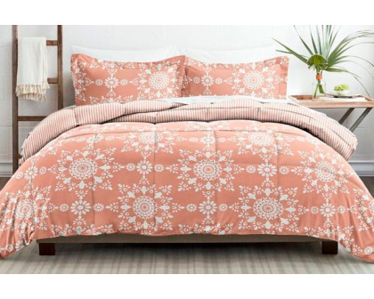 FaFurn - 3-Piece Striped Floral Reversible Comforter Set (CLWHSE4178292)