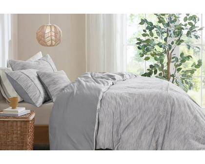 FaFurn 5-Piece Cotton Farmhouse Comforter Set - Gray, Full/Queen Size