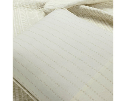 FaFurn Full/Queen Size Scandinavian Reversible Quilt Set - Ivory/Beige, Cotton