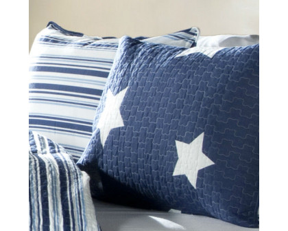 FaFurn - Full/Queen Size Stars/Stripes Bedspread Set in Navy