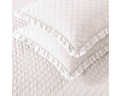 FaFurn Farmhouse Full Size Bedspread Set - White, Microfiber