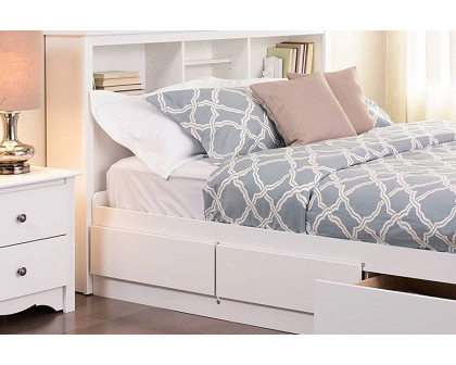 FaFurn - Full/Queen Size Stylish Bookcase Headboard in White Wood Finish