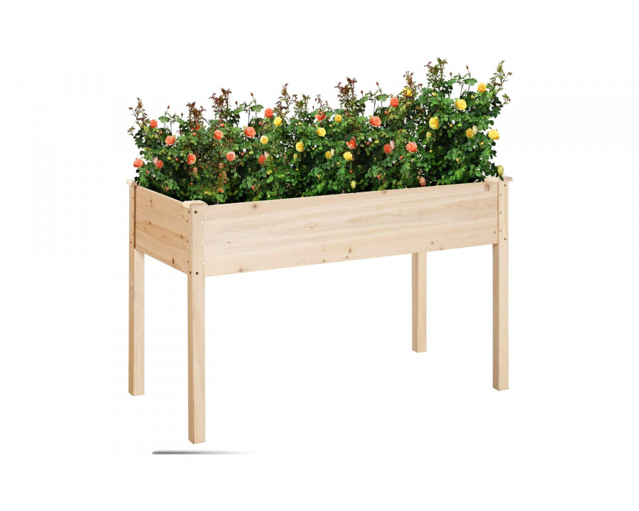 FaFurn - Outdoor Wood Raised Garden Bed Planter Box 46 X 22 X 30-Inch High