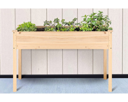 FaFurn - Outdoor Wood Raised Garden Bed Planter Box 46 X 22 X 30-Inch High