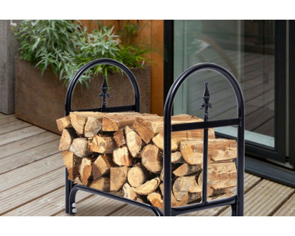 FaFurn - 2 Ft. Small Indoor/Outdoor Heavy Duty Steel Firewood Storage Holder