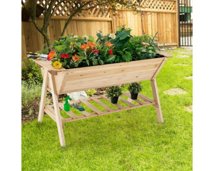 FaFurn - 2-Tier Garden Bed Planter Box in Natural, Plastic