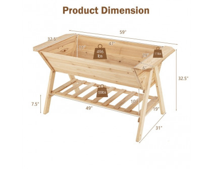 FaFurn - 2-Tier Garden Bed Planter Box in Natural, Plastic