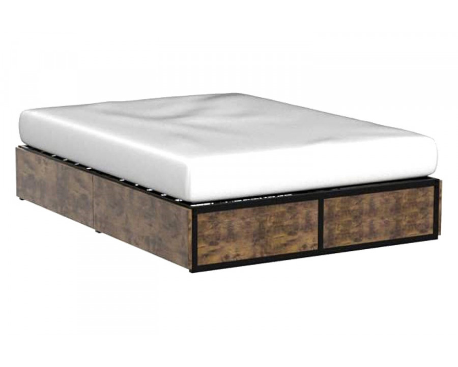 FaFurn - Metal Wood Platform Bed Frame with 4 Storage Drawers