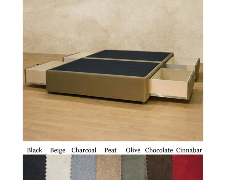 FaFurn - Full Size Platform Bed with 4 Storage Drawers