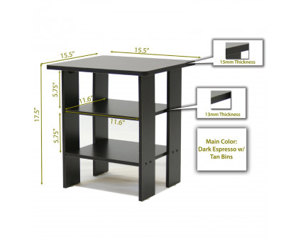 FaFurn - Nightstand in Espresso, Wood